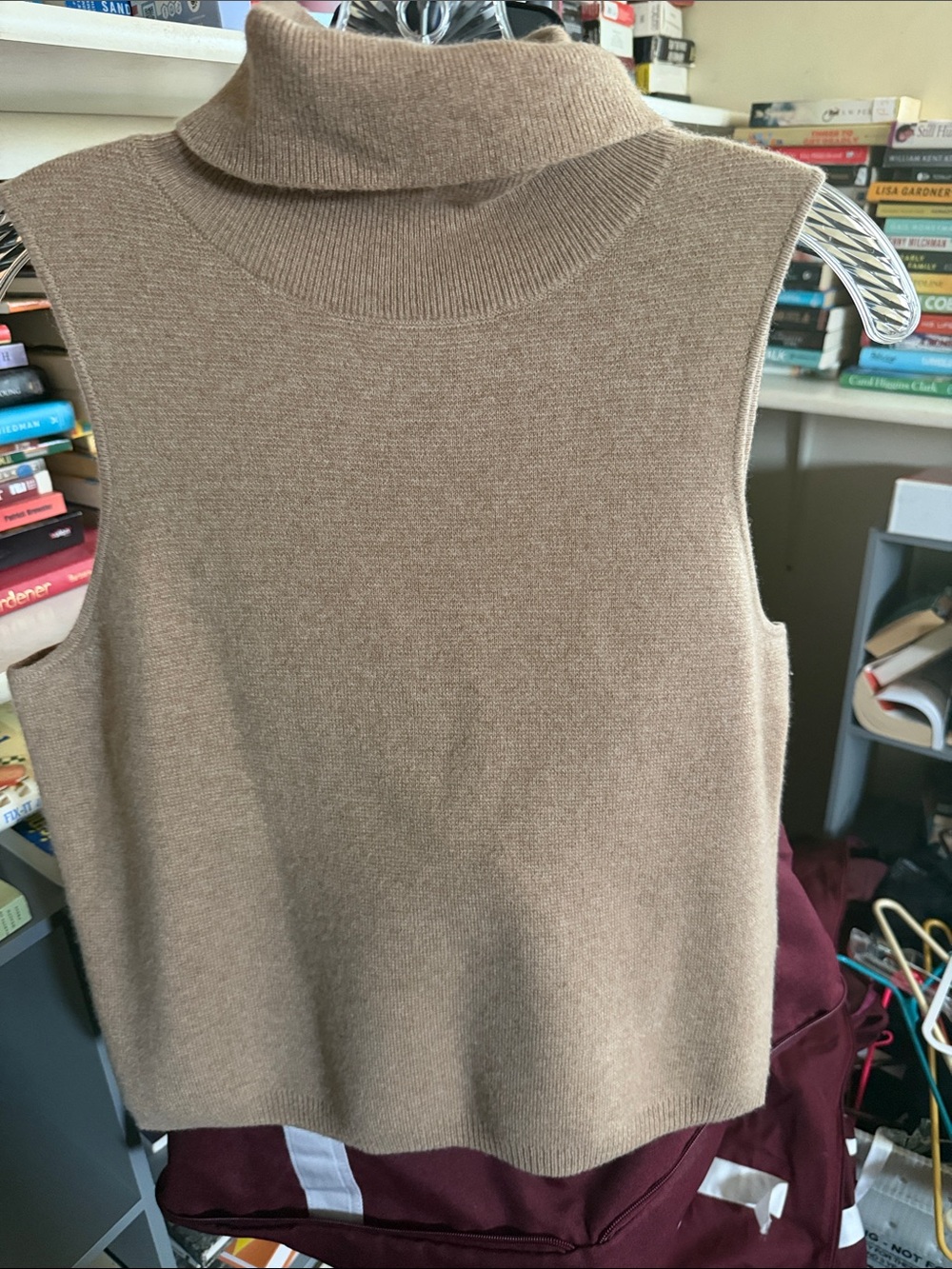 J. Crew Sleeveless Turtleneck in Light Beige